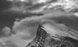 V-3x2-BW-Mount-Rundle-in-the-Clouds