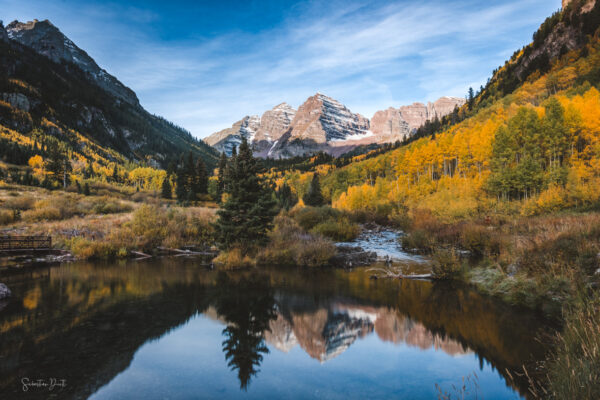 Maroon Bells Golden Reflections