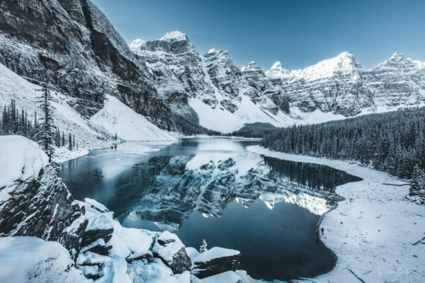 Moraine Lake Freezing Reflections