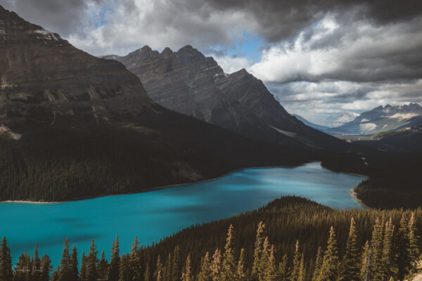 Peyto Lake Cloudy Turquoise Mood