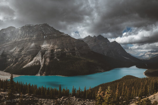 Peyto Lake Cloudy Turquoise Mood