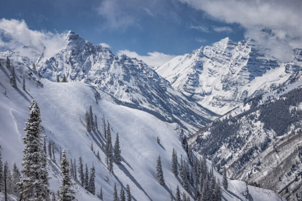 Pyramid Peak & the Bells Blue Winter Skies