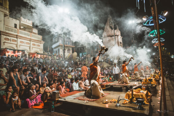 Varanasi Ganga Arti Smoke