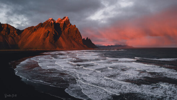 Vestrahorn Fire Sunset