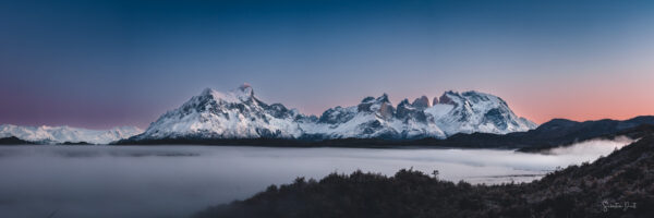 Cuernos del Paine Misty Sunrise