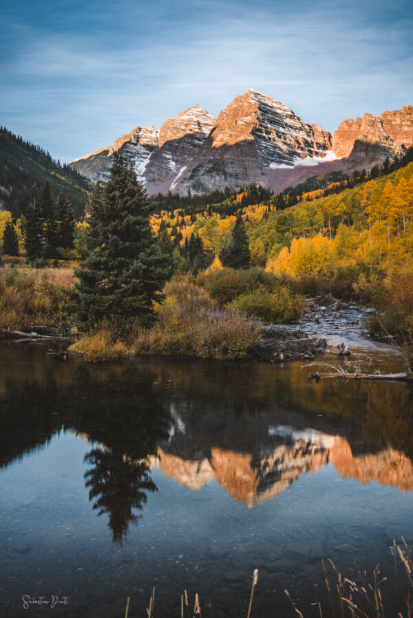 Maroon Bells Golden Reflections