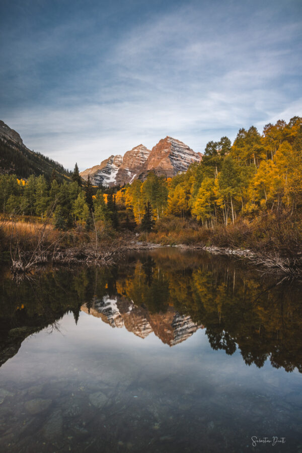 Maroon Bells Golden Reflections