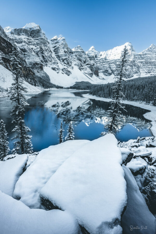 Moraine Lake Freezing Reflections